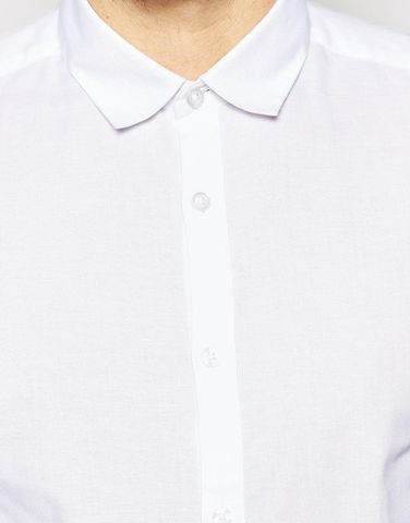 ASOS Smart Oxford Shirt In White With Long Sleeves