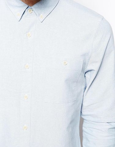 ASOS Oxford Shirt In Blue With Long Sleeves