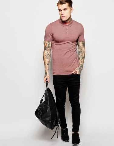 ASOS Extreme Muscle Fit Polo Shirt In Stretch Jersey