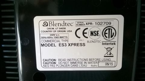 tem nhãn máy xay Blendtec Xpress