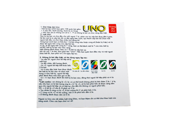 Uno cơ bản Board Game - trò chơi đấu trí Uno - Loại giấy dầy