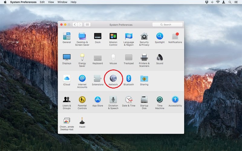 Vào Network Mac OS