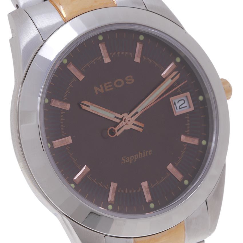 Đồng Hồ Đeo Tay Nam Neos N-40664M Dây Thép Bạc Phối Vàng