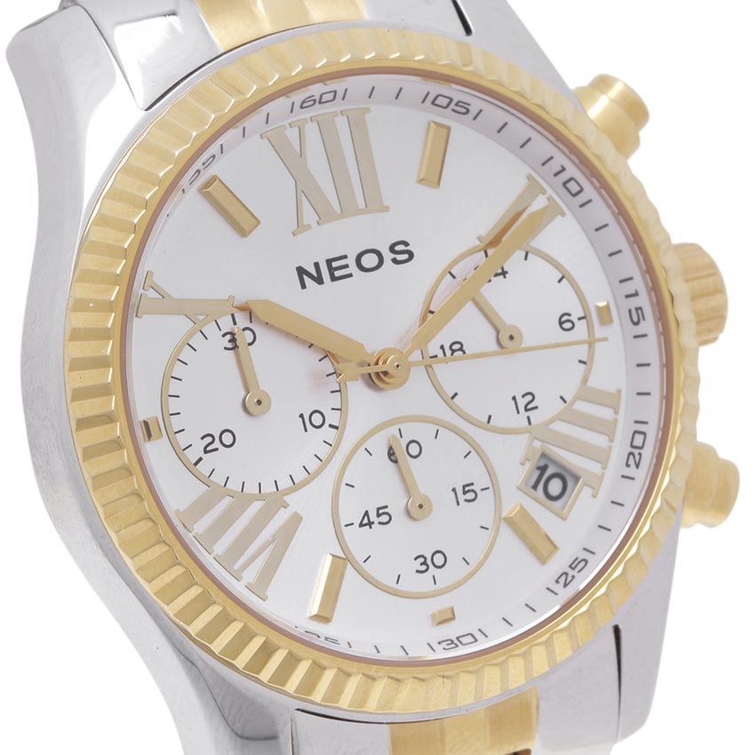 Đồng Hồ Nam Neos N-50547M Dây Thép Bạc Phối Vàng