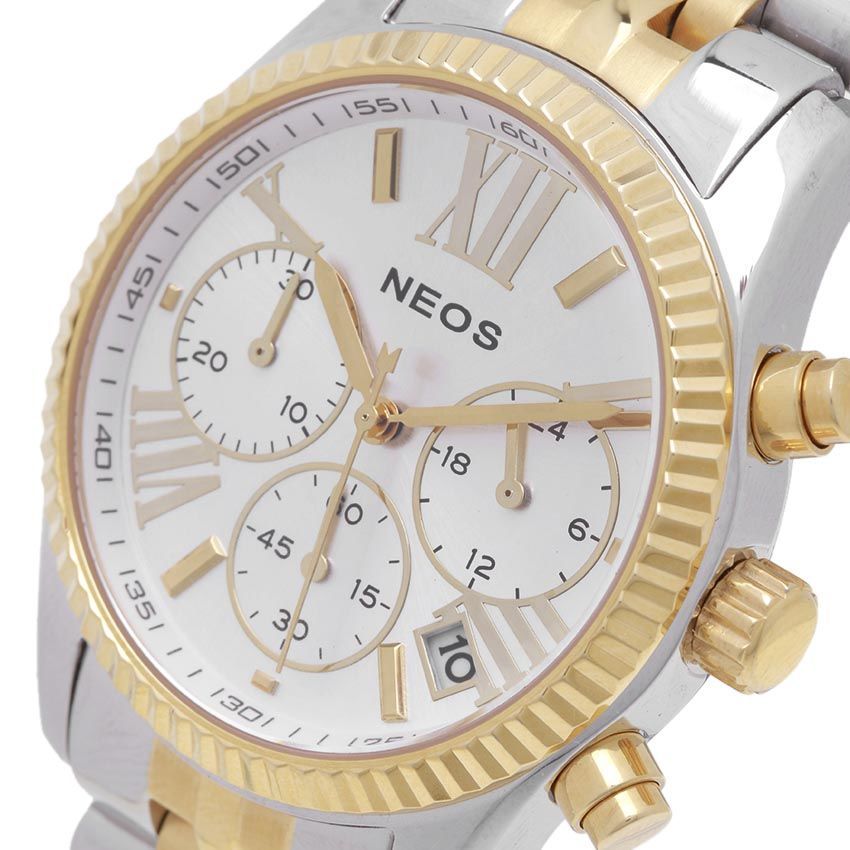 Đồng Hồ Nam Neos N-50547M Dây Thép Bạc Phối Vàng