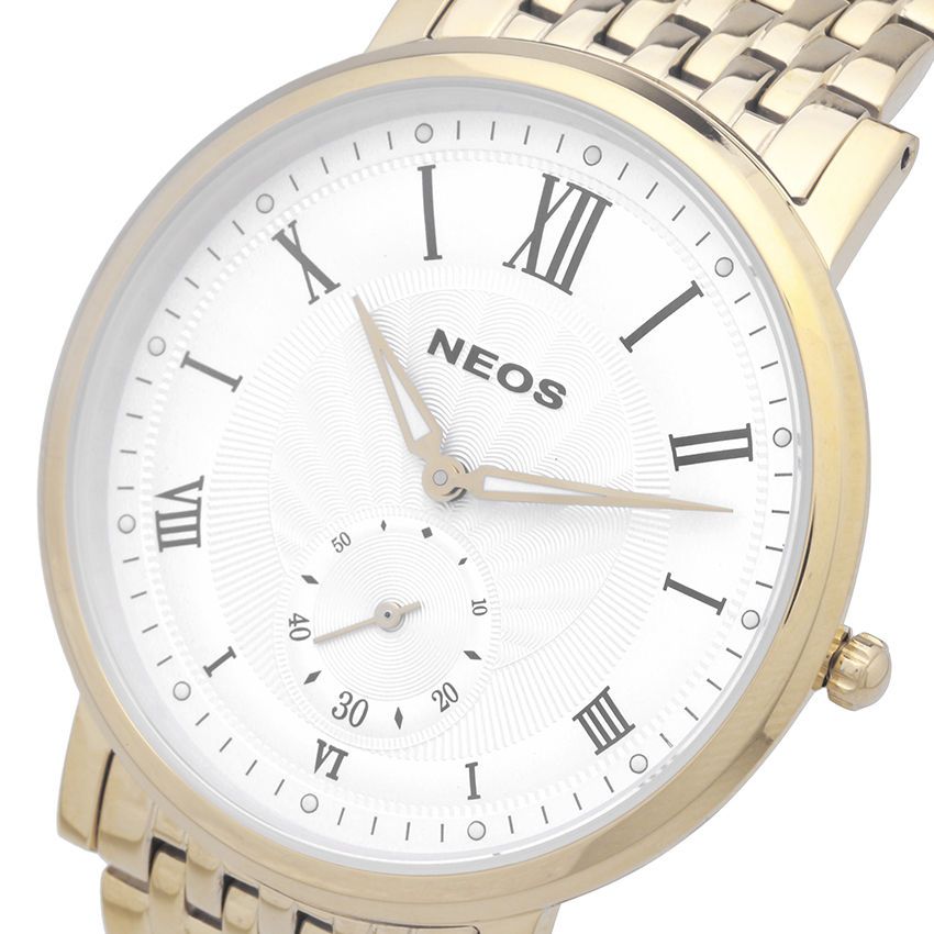 Đồng Hồ Nam Giá Rẻ Neos N-40675M Dây Thép Vàng