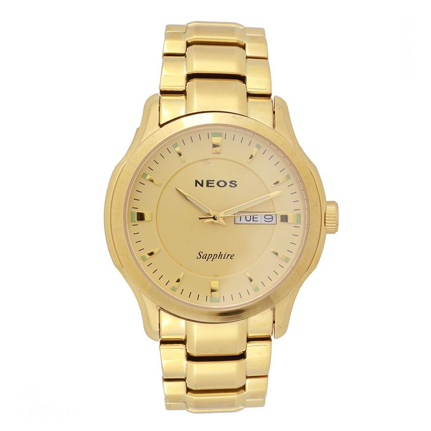 Đồng Hồ Nam Cao Cấp Neos N-30724M Dây Thép Vàng