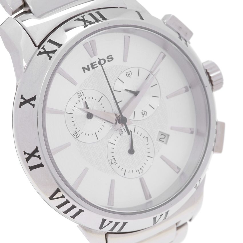 Đồng Hồ Nam Chính Hãng Neos N-30818M Sapphire Dây Thép Bạc