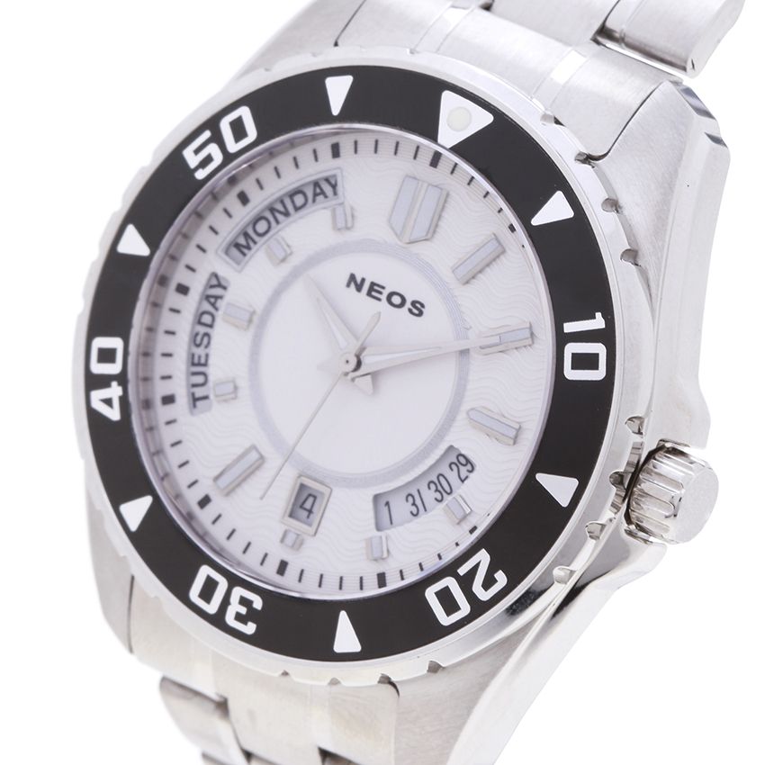 Đồng Hồ NEOS Chính Hãng 70030M Dây Thép Mặt Trắng