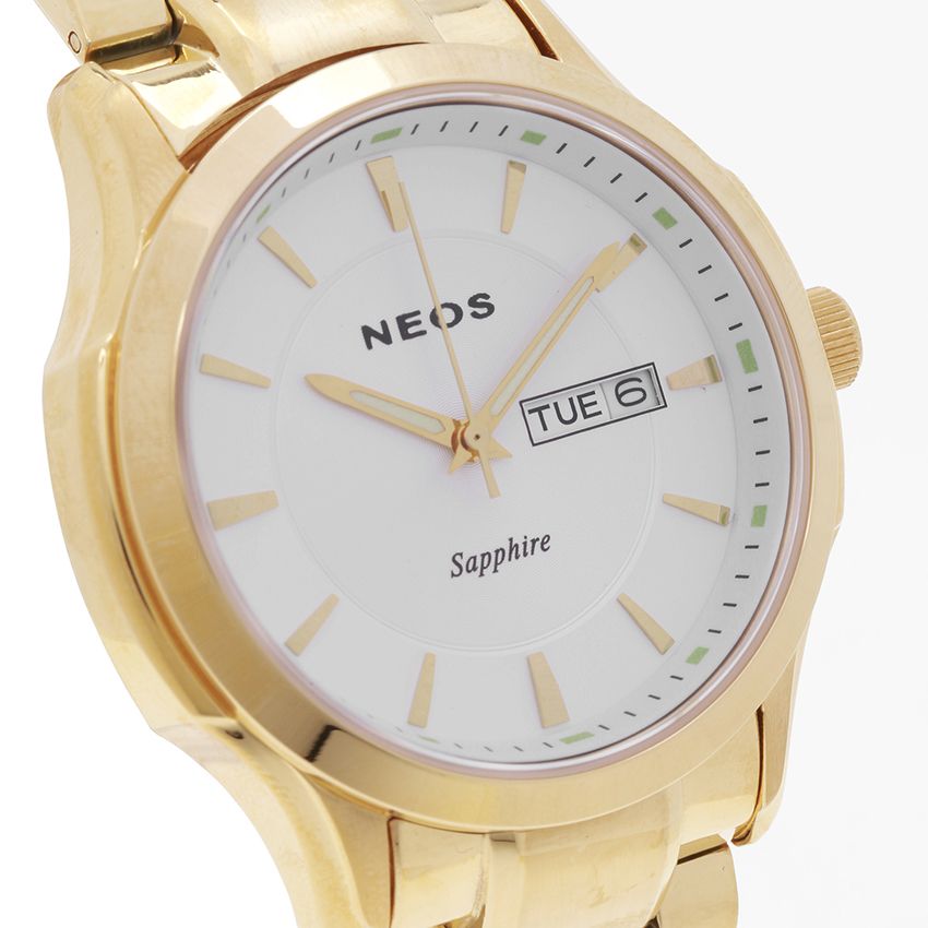 Đồng Hồ Nam Đẹp Neos N-30724M Dây Thép Vàng