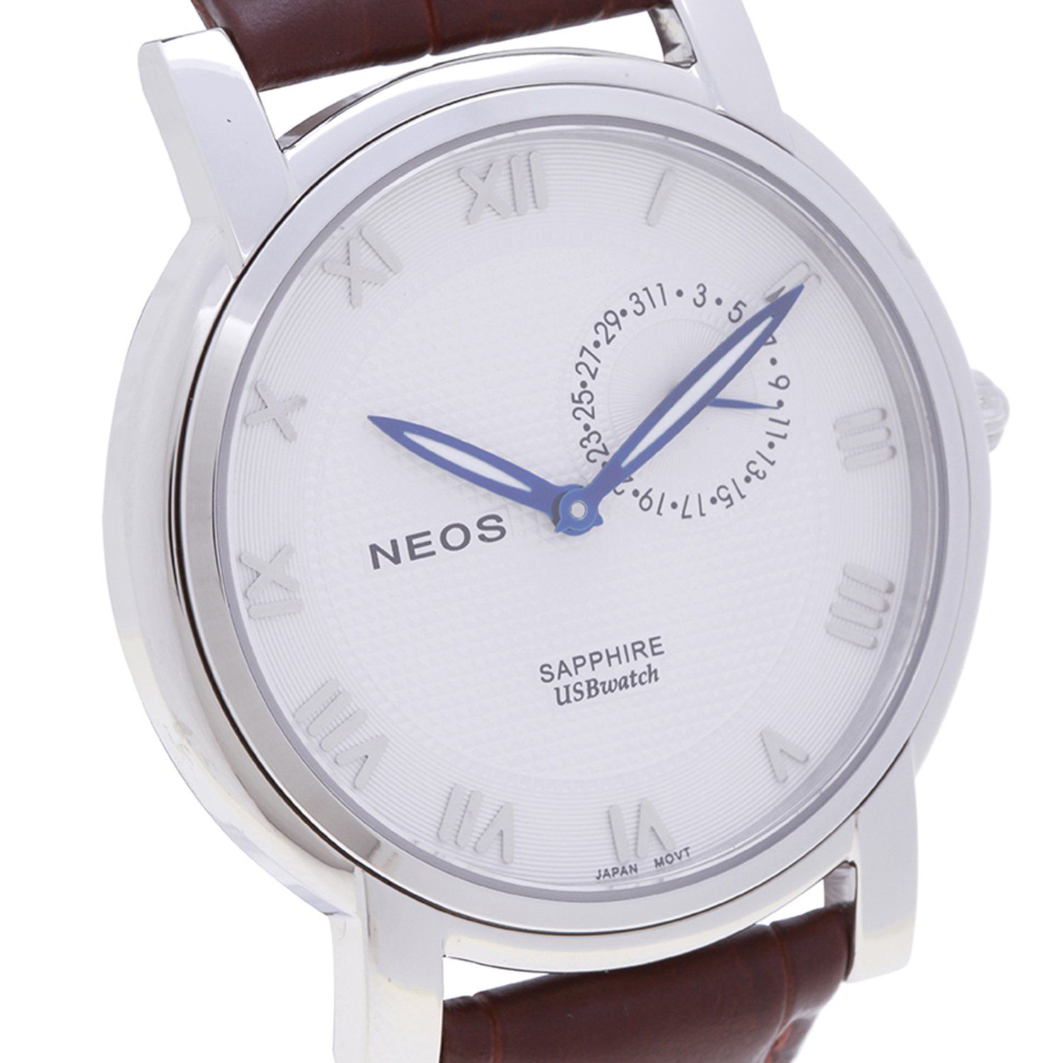 Đồng Hồ Nam Dây Da Neos N-40642M Sapphire Chính Hãng