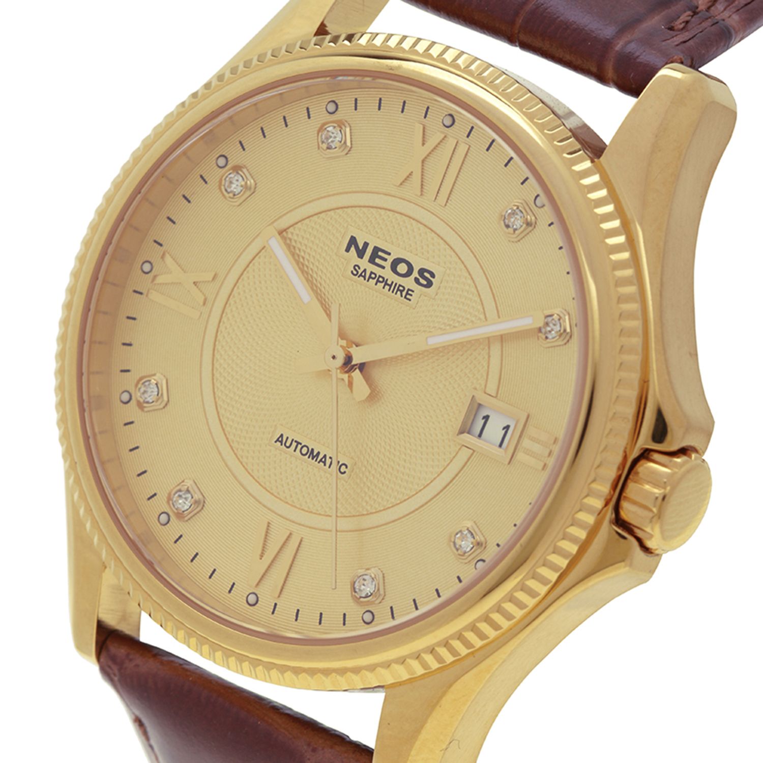 Đồng Hồ Cơ Nam Dây Da Neos 90107M Sapphire Chính Hãng
