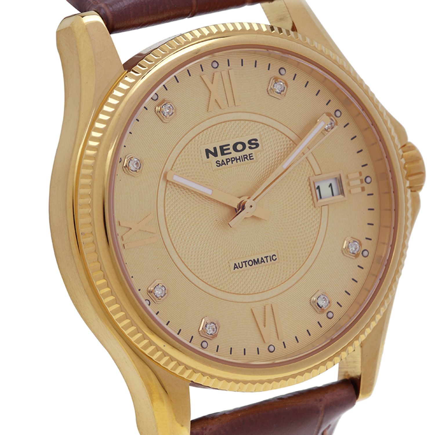 Đồng Hồ Cơ Nam Dây Da Neos 90107M Sapphire Chính Hãng