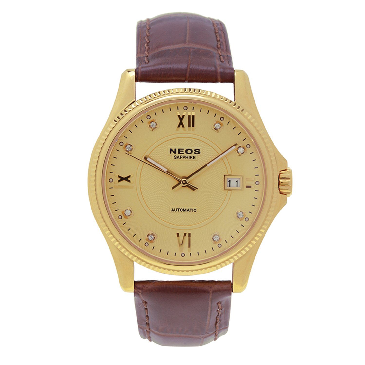 Đồng Hồ Cơ Nam Dây Da Neos 90107M Sapphire Chính Hãng