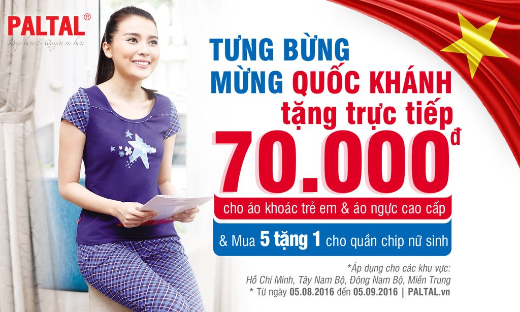 PALTAL Khuyến mãi Mừng Quốc Khánh 2016 & Năm Học Mới