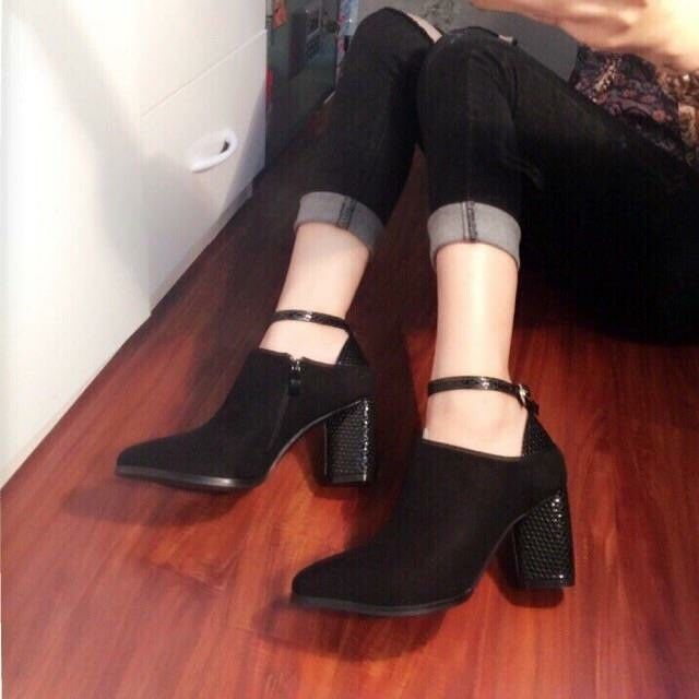 Giày cao gót Chloe gót trụ pha rắn khéo léo tinh tế giá 550k - Đẹp 102