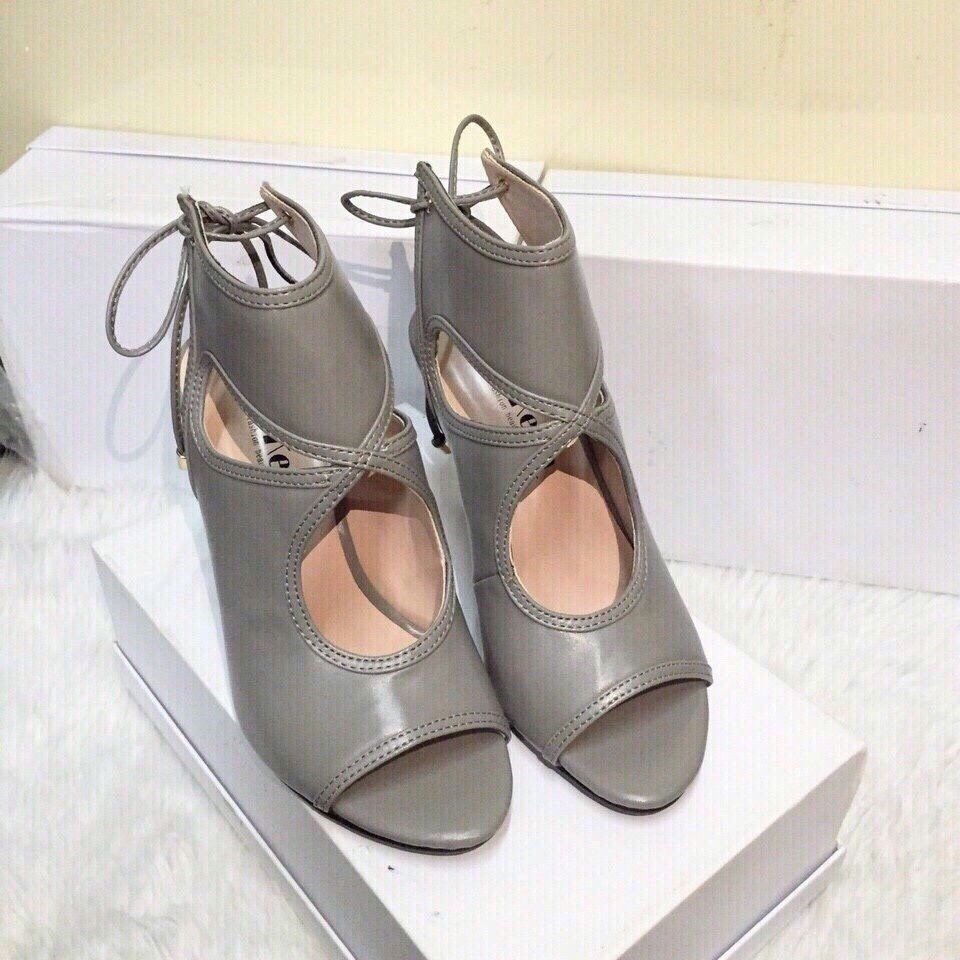 Giày cao gót Kerlar cao cấp buộc dây cá tính về 2 màu đen ghi Sz35-38 - Đẹp 102