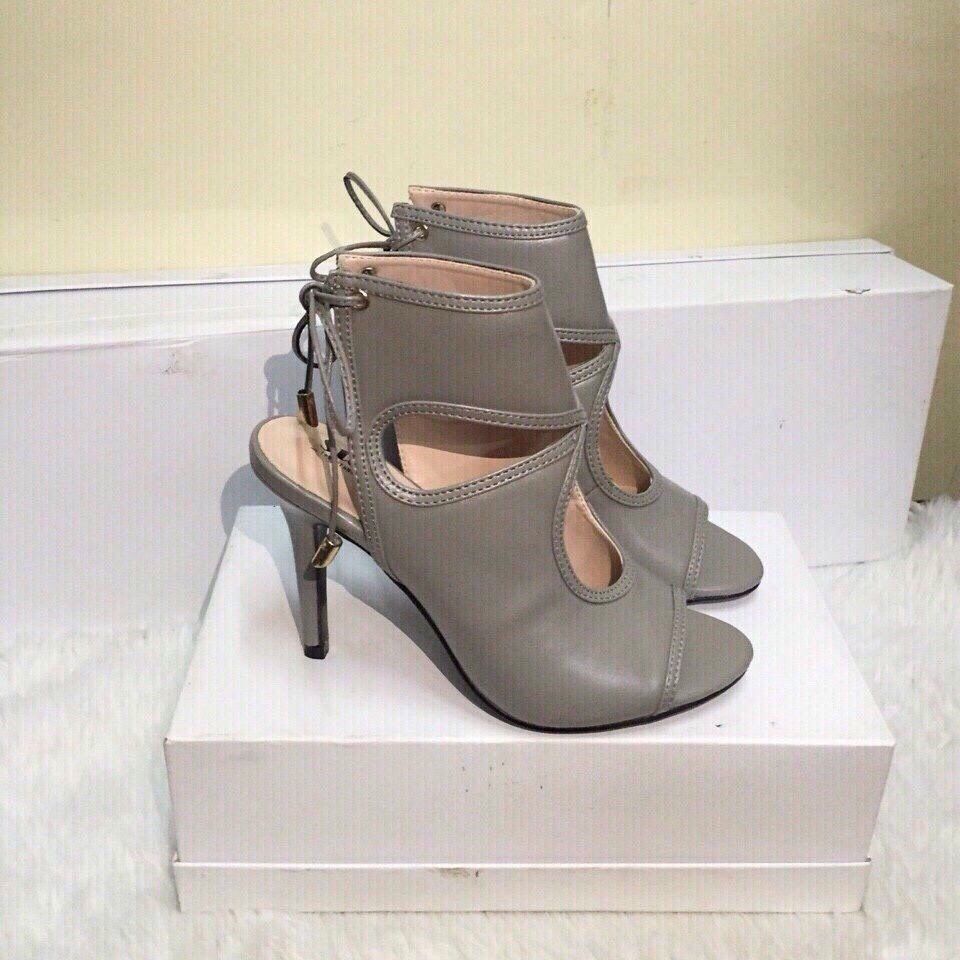 Giày cao gót Kerlar cao cấp buộc dây cá tính về 2 màu đen ghi Sz35-38 - Đẹp 102