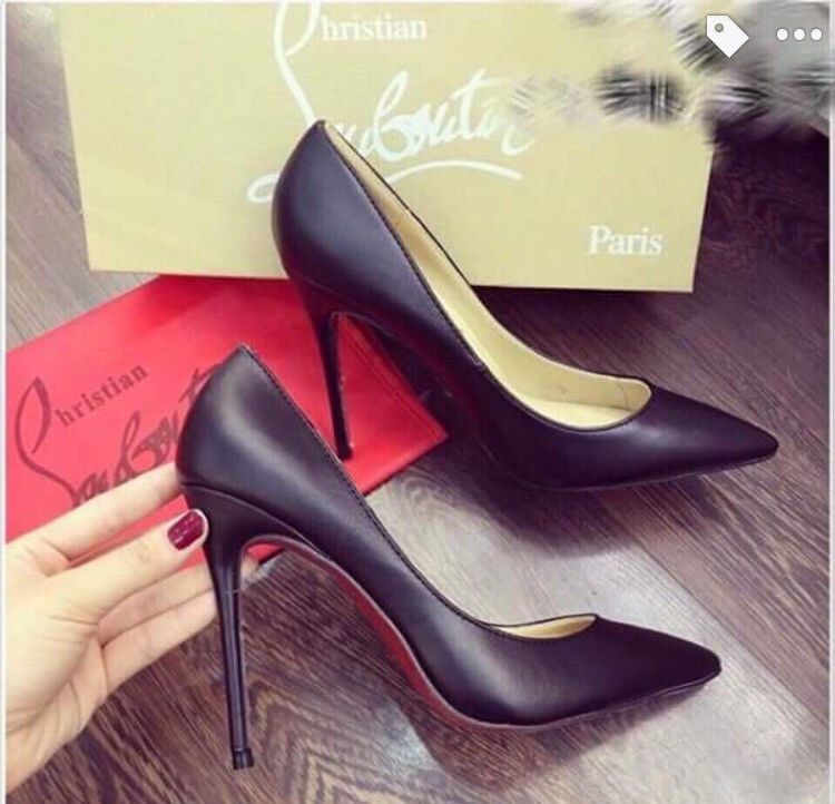Giày cao gót Loubutin da mờ 11p. Đế đỏ gót đũa cao cấp Sz35-38, giá 570k - Đẹp 102