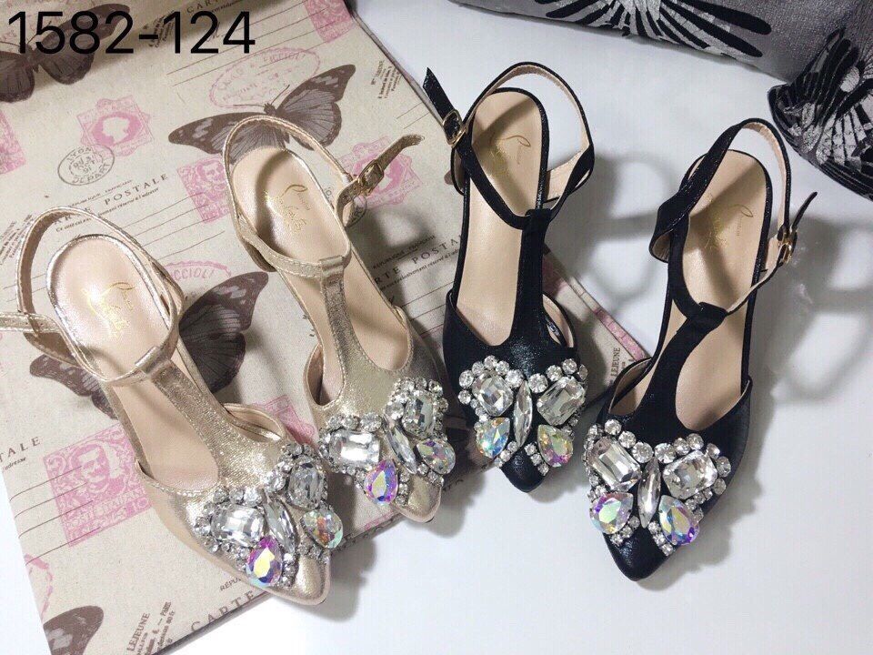 Giày cao gót yếm nơ bướm đá hàng cao cấp - Giao tại Shop Đẹp 102