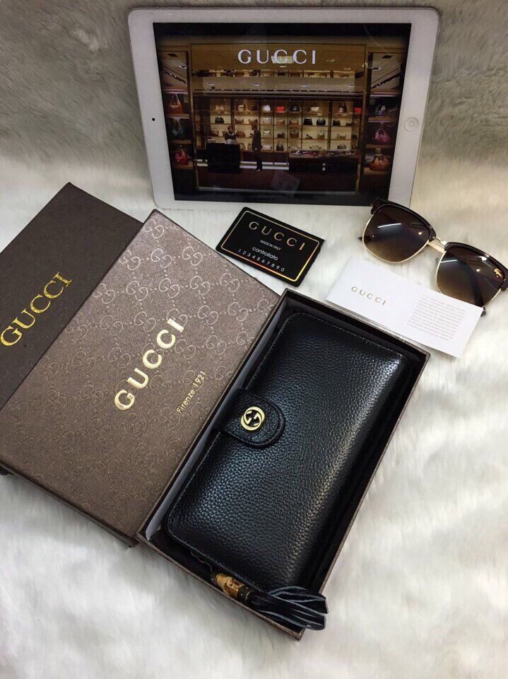Ví cầm tay Gucci da thật 100% full box thẻ card -Giao tại Shop Đẹp 102