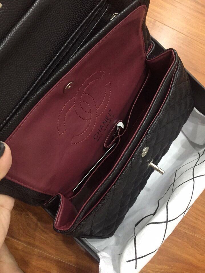 Túi xách Chanel da dê khoá bạc hàng chuẩn F1 size 26cm -Giao tại Shop Đẹp102