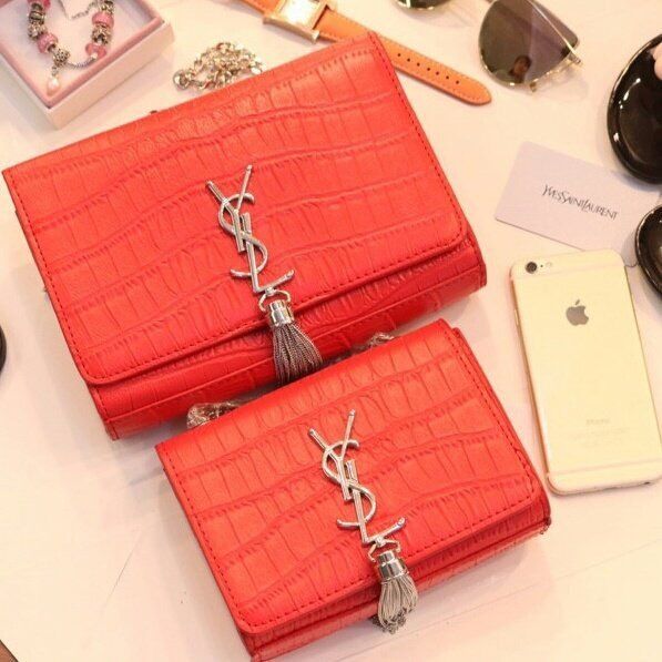 Ví cầm tay Ysl khoá bạc hàng chuẩn fake 1 size 22cm -Giao tại Shop Đẹp102