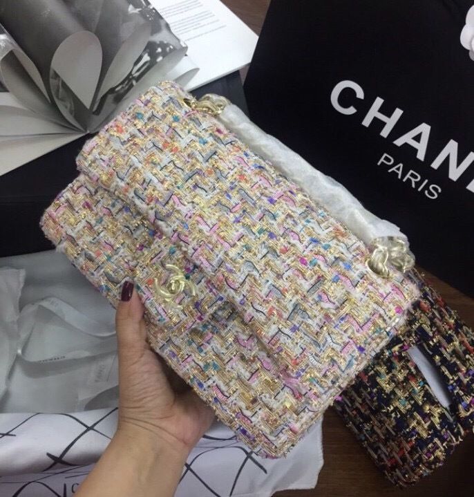 Túi xách Chanel classic dạ cước kim tuyến hàng chuẩn F1 -Giao tại Shop Đẹp102