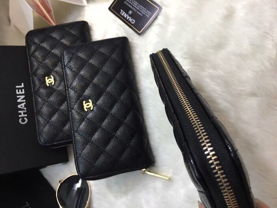 Ví cầm tay chanel khoá kéo hàng chuẩn F1 - Giao tại Shop Đẹp 102