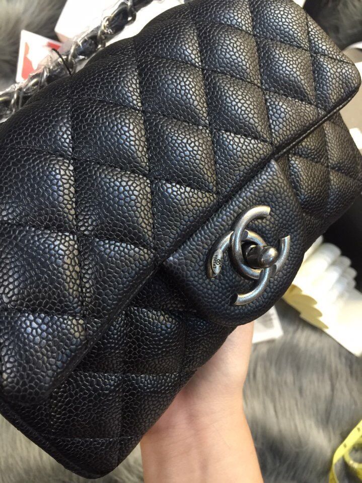 Túi xách Chanel classic da hột khoá bạc hàng chuẩn F1 size 20cm -Giao tại Shop Đẹp102