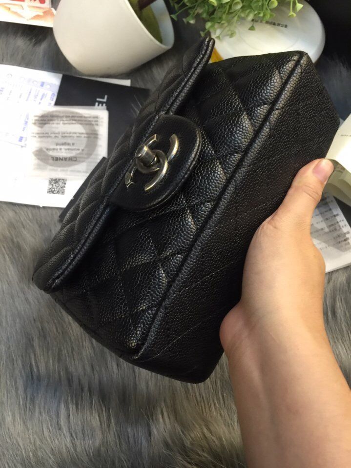 Túi xách Chanel classic da hột khoá bạc hàng chuẩn F1 size 20cm -Giao tại Shop Đẹp102