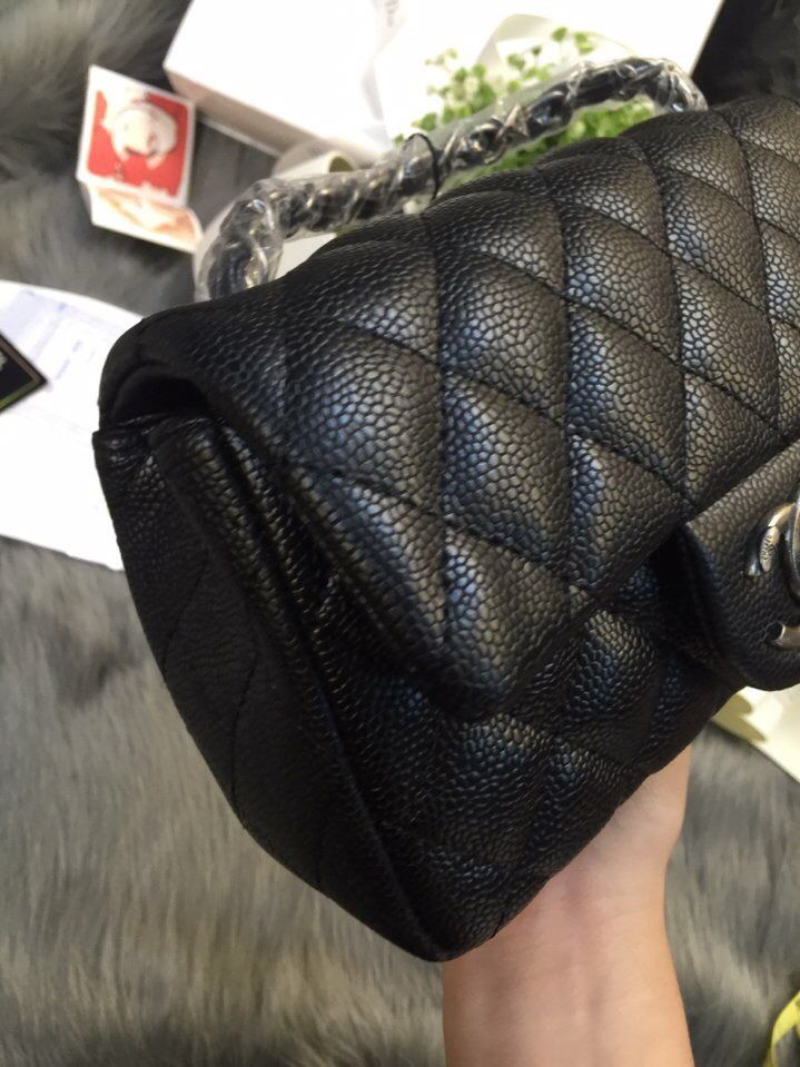 Túi xách Chanel classic da hột khoá bạc hàng chuẩn F1 size 20cm -Giao tại Shop Đẹp102