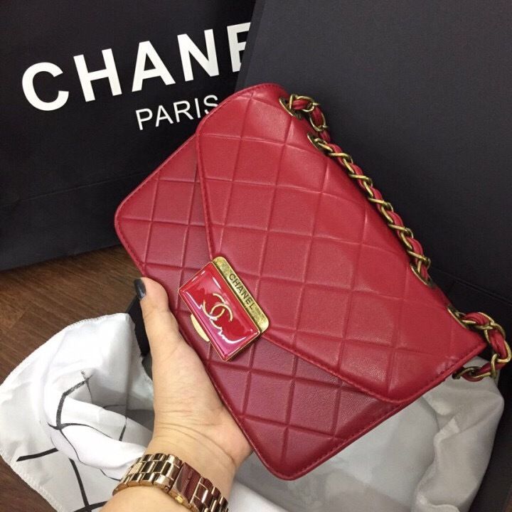 Túi xách chanel khoá đồng 3D hàng chuẩn F1 size 22cm -Giao tại Shop Đẹp102