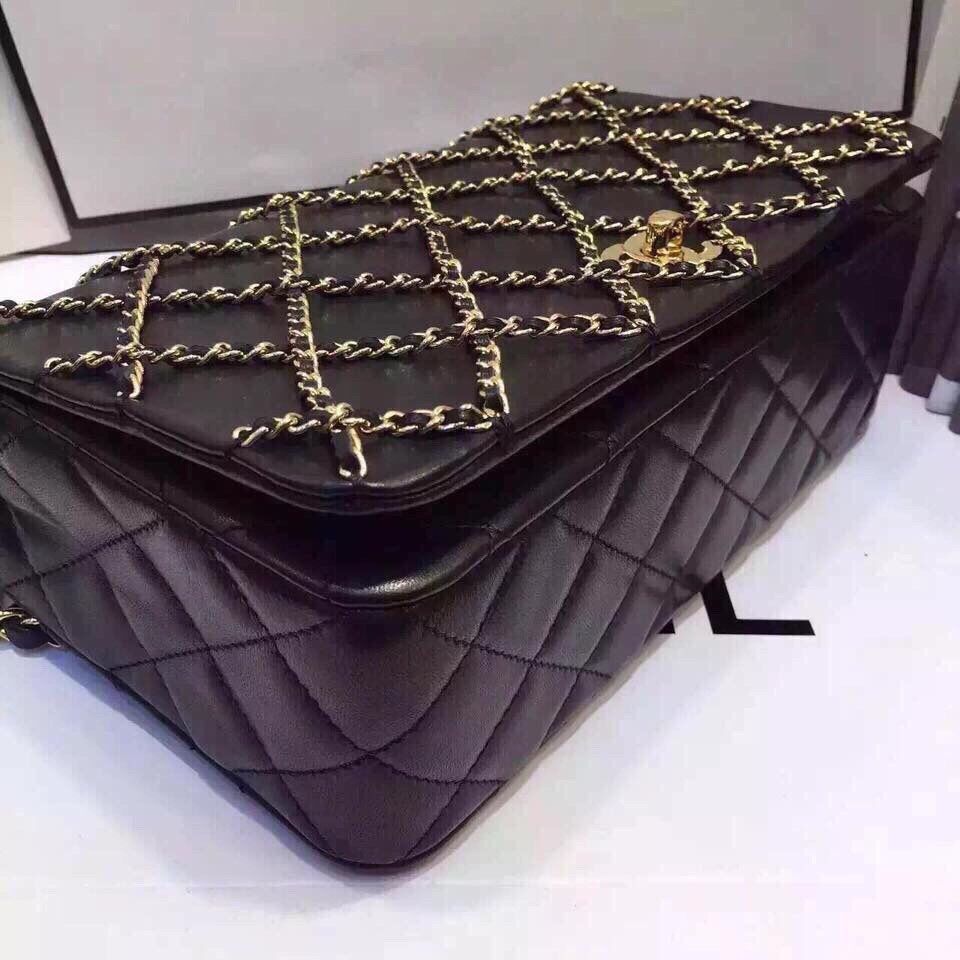 Túi xách classic xích đan hàng super sale size 26cm màu đen đẹp