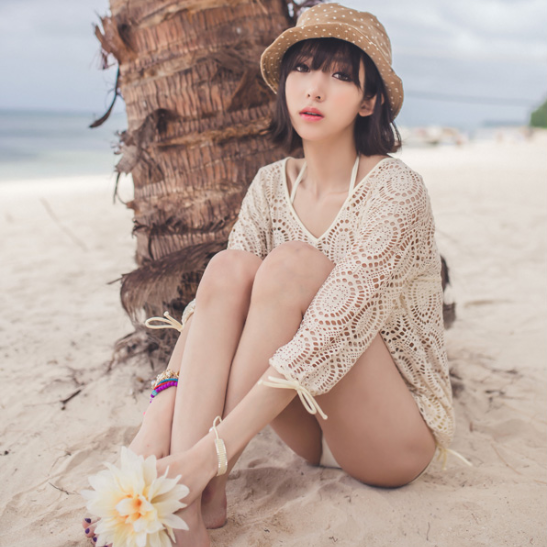 BIKINI 3 MẢNH KÈM ÁO REN LỮNG TAY CỘT NANDA