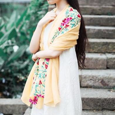 KHĂN COTTON THÊU HOA