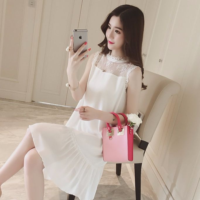 ĐẦM KIỂU ĐUÔI CÁ PHỐI REN TRÊN