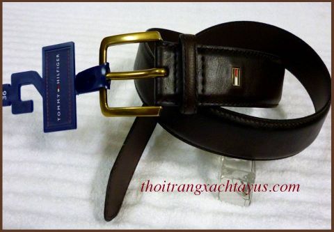 DNN 75 - DÂY NỊCH NAM HIỆU " TOMMY HILFIGER " size 36cm_ 3cm (nâu chocolate)