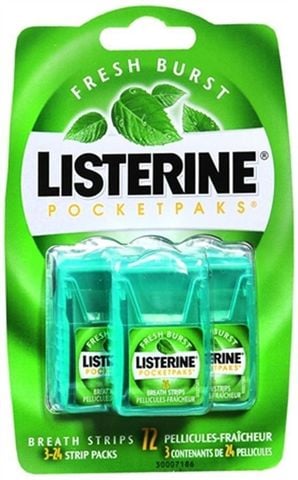 Miếng ngậm thơm miệng Listerine PocketPaks Breath strips - vị Freshburst
