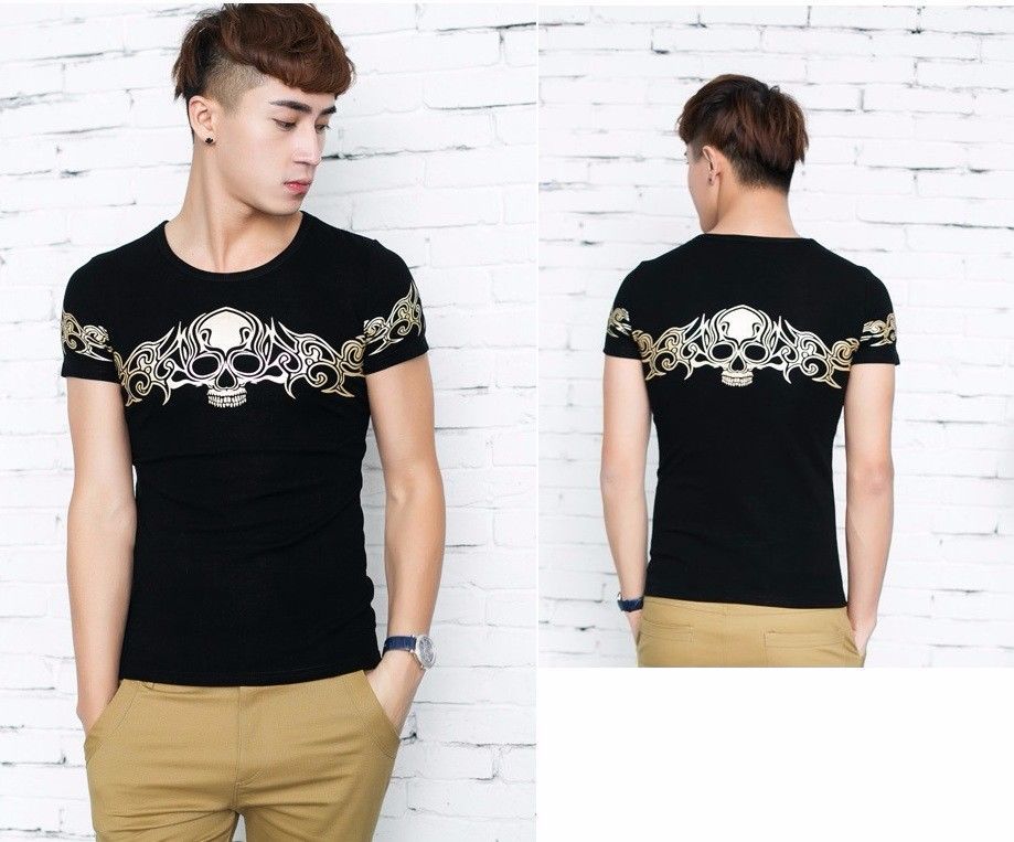 Hugo - Áo thun in hình hoa văn đầu lầu cao cấp BB 1194