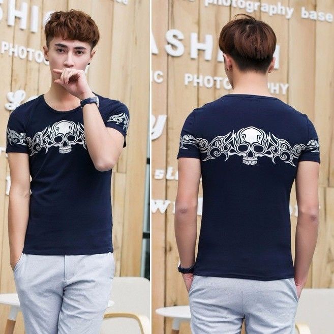 Hugo - Áo thun in hình hoa văn đầu lầu cao cấp BB 1194