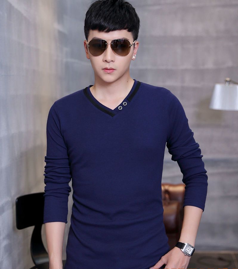 Áo thun tay dài cổ tim Hàn Quốc - JTD0058