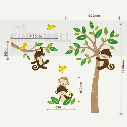 #BC013 Smile with Monkeys - Decal dán tường