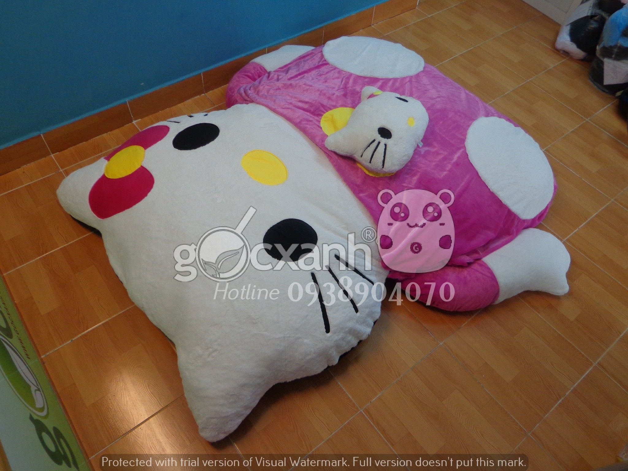 Nệm Hello Kitty mền nhung hồng (1.6 x 2.1m)