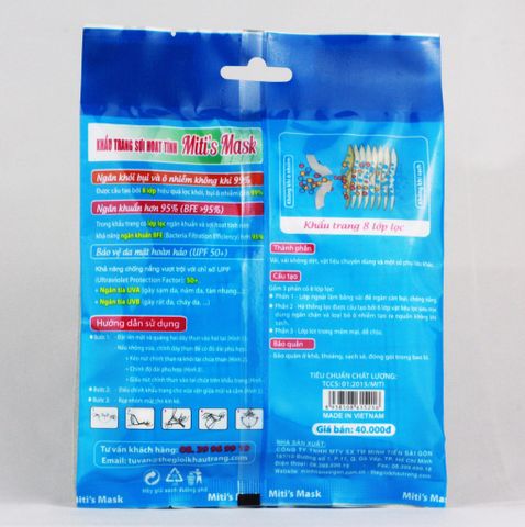 KHẨU TRANG SỢI HOẠT TÍNH MITI'S MASK