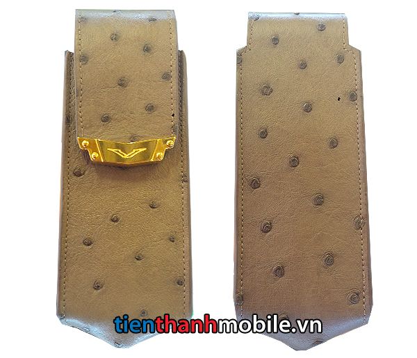 Bao Da Đà Điểu Vertu Signature S Logo Vàng