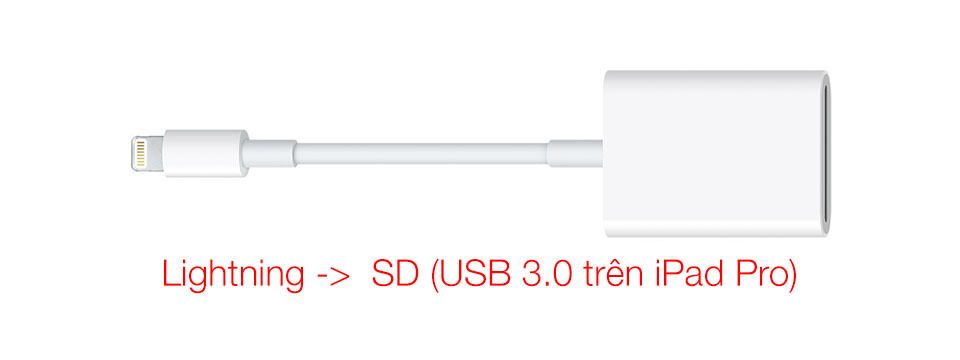 Đầu chuyển cổng Lightning sang đầu đọc thẻ SD tốc độ cao cho iPad Pro - MJYT2AM/A