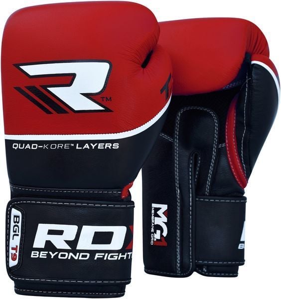 GĂNG TAY RDX QUAD-KORE LEATHER TRAINING GLOVES - RED