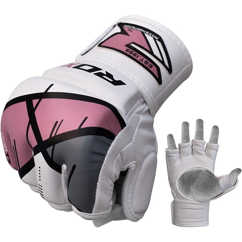 GĂNG TAY RDX TRAINING LEATHER-X MMA GRAPPLING GLOVES - PINK