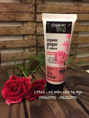 KEM TẨY DA CHẾT MẶT ORGANIC SHOP CHIẾT XUẤT GỪNG & HOA ANH ĐÀO